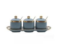 SAeWare Barattolo per condimenti Contenitore per spezie Barattolo in ceramica per condimenti Barattolo per condimenti Shaker per sale Bottiglia per condimento Barattolo di zucchero Scatola per
