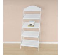SAeWare Portariviste A4, espositore in metallo per brochure con foro di ventilazione, espositore per riviste da pavimento, supporto per libri, giornali, letteratura, bianco, 60 x 30 x 149 cm