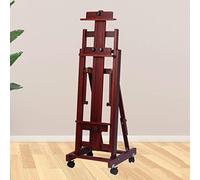 SAeWare Supporto per pittura in legno, grande, multifunzione, per studio professionale, per interni, in tela, con ruote (marrone, piccolo)