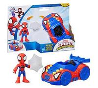 Hasbro Marvel Spidey e i suoi fantastici amici, macchina giocattolo Spidey e Web-Crawler con action figure da 7,6 cm e accessori, giocattoli supereroi, bambini e bambine dai 3 anni in su