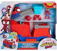 Hasbro Marvel, Spidey e i Suoi Fantastici Amici, Camion dei Pompieri Rescue-Webs, Action Figure e Veicolo
