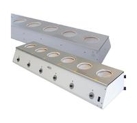 SAF Wärmetechnik KM-R6 LabHEAT - Riscaldatore in serie, 6 x 250 ml, 6 x 220 Watt, 230 Volt, larghezza 1150 mm, altezza 150 mm, lunghezza 290 mm
