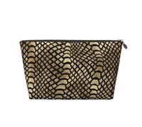 Safari Africano Nero Oro Pitone Pelle Animale Seppia, Borsa da toilette Borsa per trucco Borsa per cosmetici Borsa da toilette da viaggio portatile