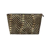 Safari Africano Nero Oro Pitone Pelle Animale Seppia, Borsa per il trucco Borsa per cosmetici Borsa da toilette da viaggio portatile Borsa da toilette
