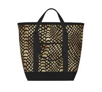Safari Africano Nero Oro Pitone Pelle Animale Seppia,Borsa porta pranzo grande capacità isolata per donne e uomini, lavoro, picnic, viaggi