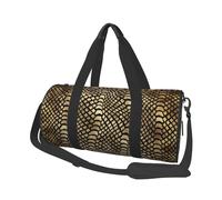 Safari Africano Nero Oro Pitone Pelle Animale Seppia, Borsone da viaggio di grande capacità Borsa rotonda Borsa da viaggio sportiva Borsa da viaggio Borsa da fitness