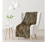 Safari Africano Nero Oro Pitone Pelle Animale Seppia,Coperta morbida, calda, anti-pilling, in flanella, peluche, 76 x 102 cm