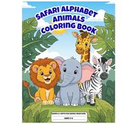 Safari Alphabet Animals Coloring Book: for kids Ages 3-6