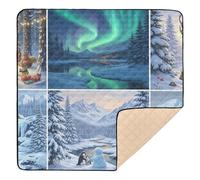 Safari & Animal Carta da parati natalizia grande ed elegante tappetino da gioco per bambini per interni ed esterni portatile per pancia e tappetino per gattonare per neonati, neonati e bambini, 127 x