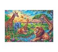 Safari Animal Waterhole Puzzle 1000 Pezzi Per Famiglia E Amici Happy Time Rompicapo Relax Pressione Ridotta Giochi Da Tavolo Per Serate in Compagnia Regalo Natale 2025 1000 PCS