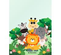 Safari Animals Coloring Book: Fun & Easy Coloring Book for Kids Ages 3-8