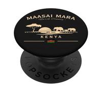 Safari bandiera del Kenya della riserva nazionale degli elefanti Maasai Mara PopSockets PopGrip Adesivo