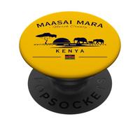 Safari bandiera del Kenya della riserva nazionale degli elefanti Maasai Mara PopSockets PopGrip Adesivo