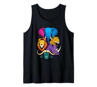 Safari Big Five Animals Bold Color Ritratto Popart Design Canotta