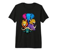 Safari Big Five Animals Bold Color Ritratto Popart Design Maglietta Premium