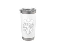 Safari Big Five Animals Design pulito del contorno Bicchiere termico in acciaio inox doppia parete