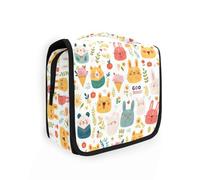 Safari Borsa da viaggio con fiore animale per articoli da toeletta con gancio per appendere borsa multifunzionale per trucco per auto campeggio