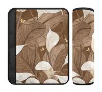 Safari Calla Lily Brown Flower - Set di 2 cuscinetti a spalla per cintura di sicurezza per adulti, maggiore comfort di guida per SUV accessori para carro