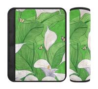Safari Calla Lily Green Flower 2 Pack seggiolino auto Strap Pads protegge il collo e le spalle per auto funda para cinturón de carro