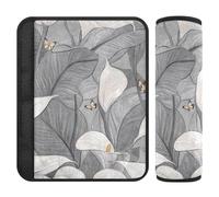 Safari Calla Lily Grey Flower 2 Pack auto cinture di sicurezza copre lo stress al collo e alle spalle per camion funda para cinturón de carro