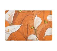 Safari Calla Lily Orange FlowerLow Profile - Tappetino da ingresso a basso profilo, 81,3 x 50,8 cm, con retro in gomma antiscivolo, per tutte le stagioni, per porta anteriore e posteriore e ingresso
