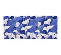 Safari Calla Lily Royal Blue Modern Desk Mouse pad for Rest Modern Desk Mouse mat Large 80 x 30 cm