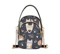 Safari Cats Cute Cartoon trendy crossbody marsupio per le donne con multi tasche borsa a mano per lavoro, Safari Gatti Carino Cartoon, 1 size