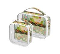 Safari Frog Green Spring Men Toiletry Bag TSA Approvato Borse trasparenti per le donne Aeroporto Airline Compliant