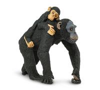 Safari Ltd- Animals Chimpanzee with Baby, Colore Nero, Small, 295929