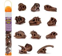 Safari Ltd Dinosaur Skulls TOOB - 11 Mini Figurines Including Velociraptor Brachiosaurus Oviraptor Triceratops Tyrannosaurus Rex and More - Educat