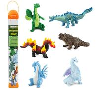 Safari Ltd. Draghi degli Elementi TOOB - 6 miniature di draghi elementali - Set di giocattoli fantasy per bambini dai 3 anni in su