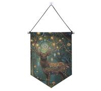 Safari Mistero Raindeer appeso banner in tessuto con asta telescopica bandiere banner decorazione esterna per porte, pareti, finestre, giardini, cortile
