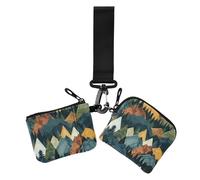 Safari Mountain - Portafoglio portamonete da donna con porta carte di credito, sottile, rimovibile, con cerniera, tasca portamonete per uso quotidiano, confezione da 2