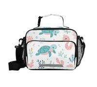 Safari Sea Animals Cartoon Simple Adult Lunch Box con tracolla Lunch Cooler per gli uomini per il ragazzo College