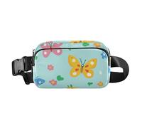 Safari Spring Butterfly Marsupio alla moda per uomo e donna grande capacità con cerniera marsupio con cinghia regolabile per ciclismo, escursionismo, palestra