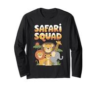 Safari Squad Funny Cute Wildlife Animal Art Maglia a Manica