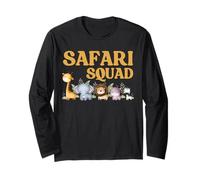Safari Squad - Jungle Animal Adventure Crew Design Maglia a Manica