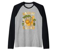 Safari Squad Leone Elefante Giraffa Zebra Squadra Jungle Maglia con Maniche Raglan