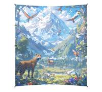 Safari Wildlife Animal Blue Beach Cabana UPF50 impermeabile grande parasole con sacchi di sabbia e pala di sabbia per cortile, prato, parco