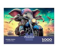 Safari Wildlife Jigsaws for Adults Challenging Puzzle Games The Impossible Challenge 1000 Piece Elephant Cosmic Motorcycle Ride Difficult Hard Jigsaw Puzzles for Man And Woman with Letters on Back 52