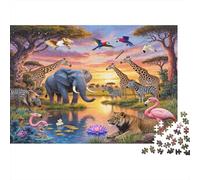 Safari Wildlife Puzzles 1000 Pezzi Materiale Riciclabile African Animals Puzzle per Adultoi Grande Regalo Idea Fun Tempo Di Gioco In Famiglia Activity 70x50cm/1000pcs