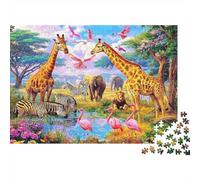 Safari Wildlife Scene Puzzle 1000 Pezzi Per Adulti Riduzione Dello Stress Puzzle Difficile Scelta Amazon Gioco Di Logica in Cartone Spesso 52x38cm/1000pcs