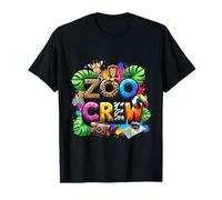 Safari Zoo Giraffe Crew Animal Zoo Keeper, squadra da campo per bambini Maglietta