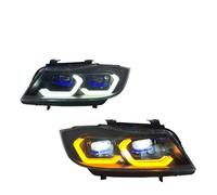 SAFATBZ Auto Frontale Faro Anteriore Fari Anteriori per Auto per Serie 3 E90 2005-2012 Gruppo Ottico Anteriore con Indicatori Direzione A Flusso d'Acqua 2 Pezzi Fari Anteriori Assy