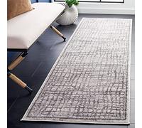 Safavieh Adirondack Collection ADR103B - Tappeto runner da 60 x 200 cm, colore argento e avorio, design astratto moderno, non perde pelo e facile da pulire, ideale per aree ad alto traffico in