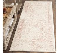 Safavieh Adirondack Collection ADR109H - Tappeto runner da 60 x 30 cm, colore avorio e rosa, design orientale invecchiato, non perde pelo e facile da pulire, ideale per aree ad alto traffico in