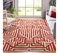 Safavieh Amsterdam Collection AMS106B Modern Abstract Ivory and Terracotta Area Rug (8' x 10')