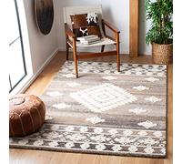 Safavieh Amsterdam Collection AMS108D - Tappeto quadrato da 90 cm, color terracotta e multicolore, design bohémien marocchino, non perde pelo, facile da pulire, ideale per aree ad alto traffico in