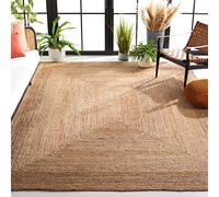 SAFAVIEH Area Rug Cape Cod Collection - Tappeto da 23,5 x 30,5 cm, grande, in iuta intrecciata a trama piatta, marrone naturale (CAP252A)