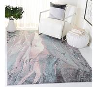 Safavieh Astratto Tappeto Rettangolare da Interno, Intrecciato, Collezione Ghiacciaio, GLA126, in Rosa / Blu, 160 X 229 cm per Salotto, Camera da letto o Qualsiasi Spazio Interno